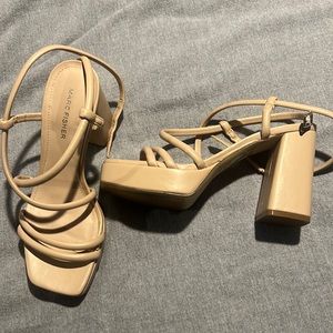Marc Fisher Tan Strappy Heels